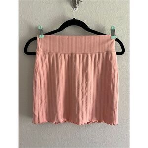 Aerie Pink Ribbed pull on Skater Mini Skirt S